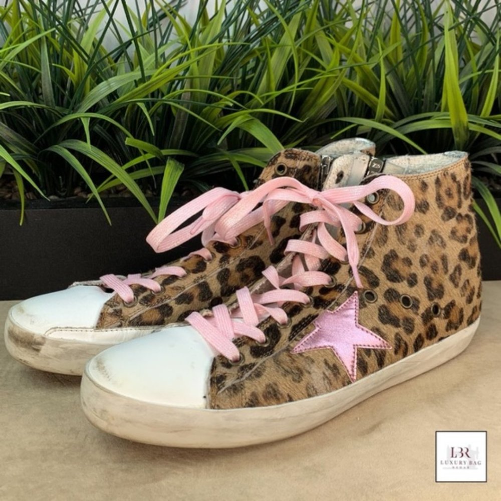 GOLDEN GOOSE Francy High-Top Star Pink & Euro 40 - Picture 2 of 10